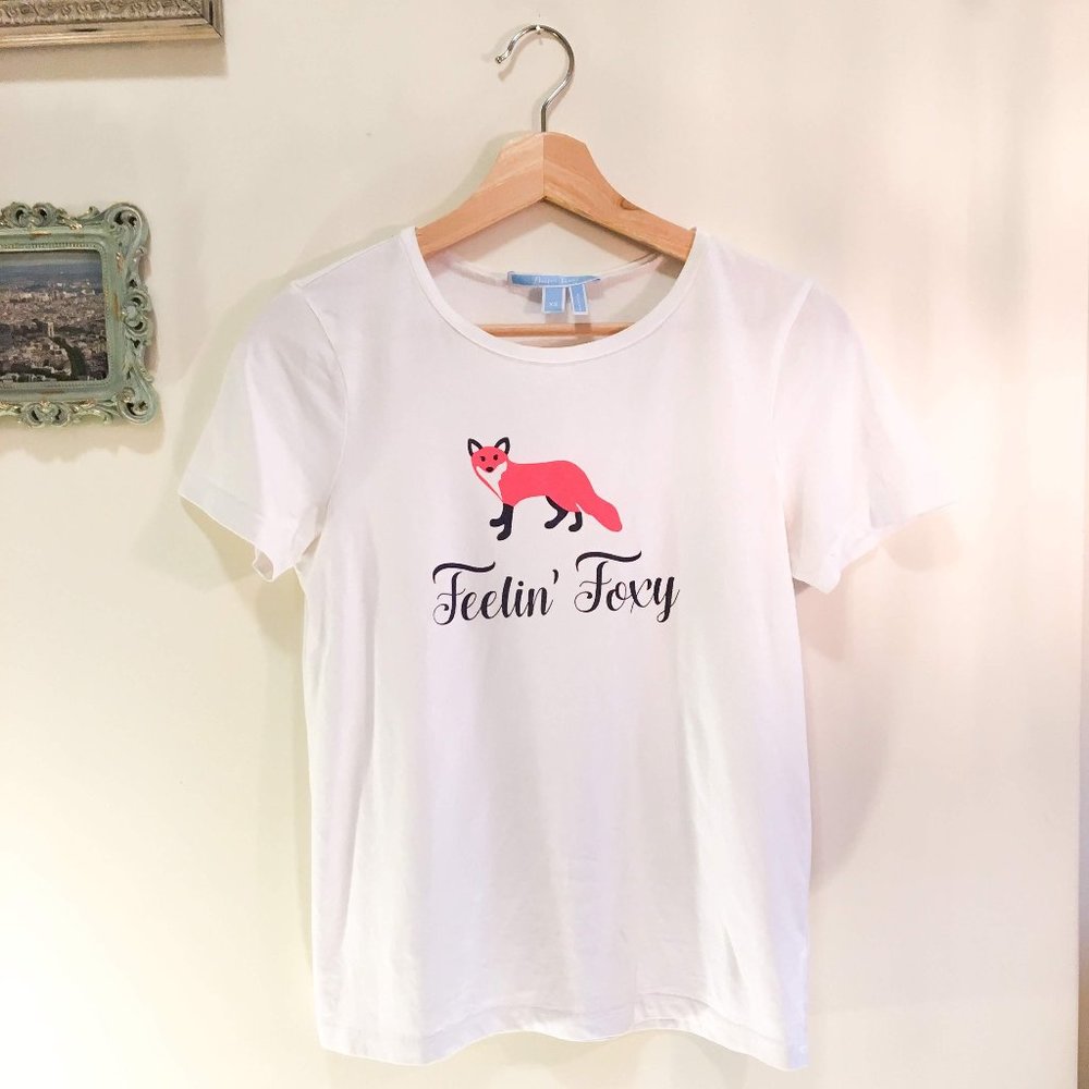 Draper James "Feelin' Foxy" white tshirt